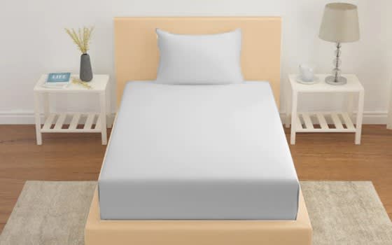 Famous Cotton Bedsheet Set 2 PCS - Single L.Grey