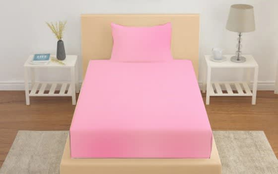 Famous Cotton Bedsheet Set 2 PCS - Single Pink