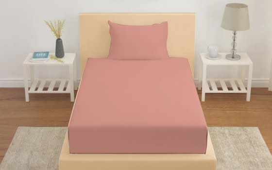 Famous Cotton Bedsheet Set 2 PCS - Single Peach