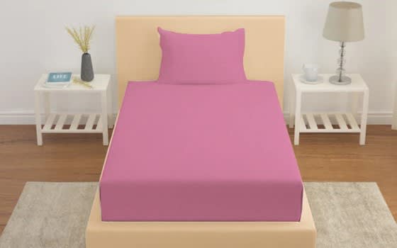 Famous Cotton Bedsheet Set 2 PCS - Single D.Pink
