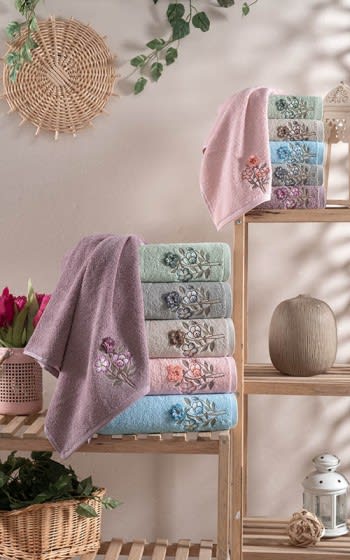 Woolpark Turkish Cotton Towel Set 12 PCS - Multi Color