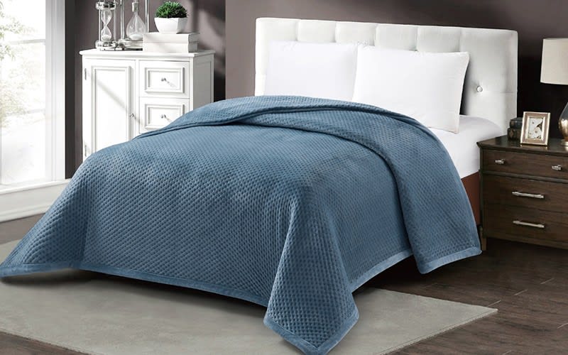 Cannon Flannel Pinsonic Blanket - King Blue