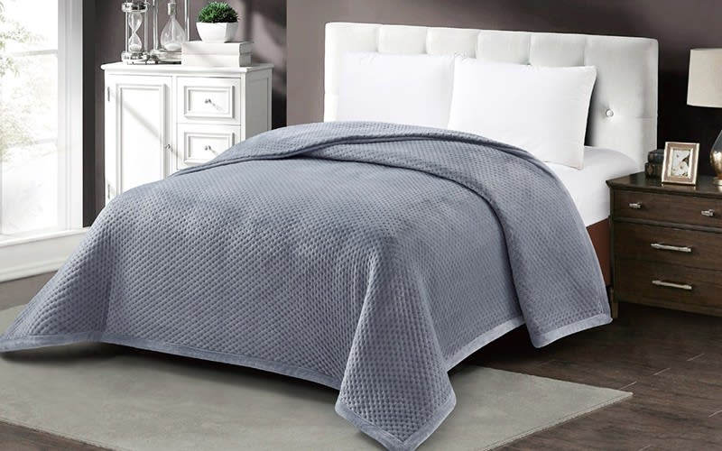 Cannon Flannel Pinsonic Blanket - King L.Grey