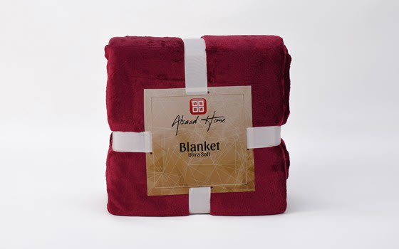 Al Saad home Flannel Blanket 1 PC - King Burgundy