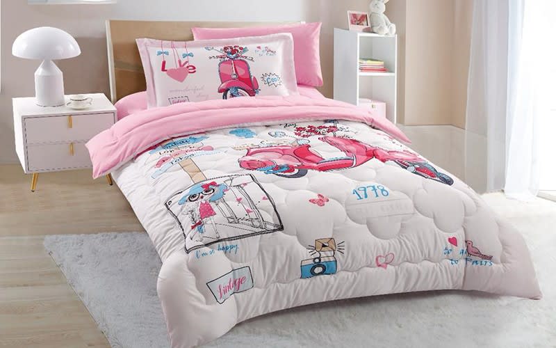 Valentini Kids Comforter Bedding Set 4 PCS - White