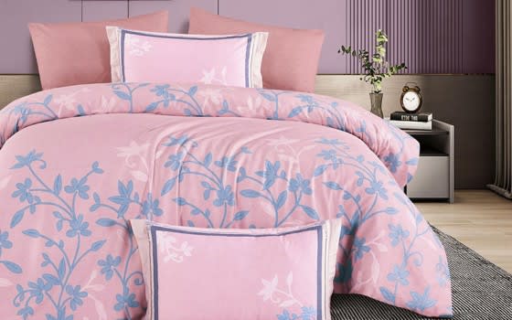 Virginia Cotton Quilt Cover Bedding Set 6 PCS Without Filling - King Pink