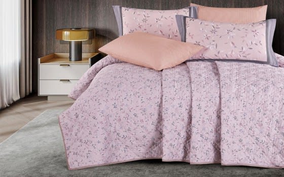 Virginia Cotton BedSpread Set 6 PCS - King Pink