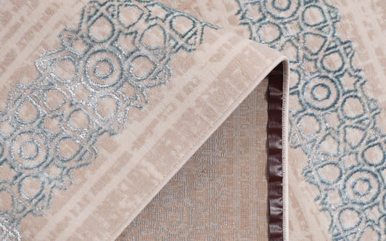 Petra Premium Carpet - ( 150 x 220 ) cm Cream & Turquoise