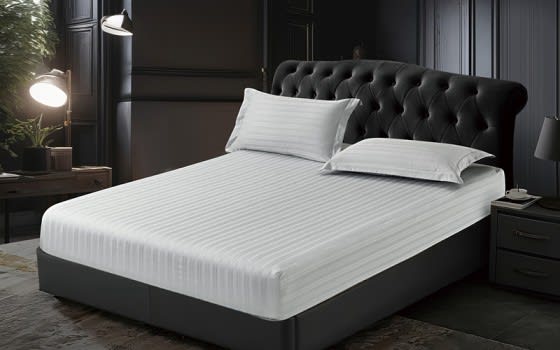Lovely Hotel Stripe Bedsheet Set 2 PCS - Single L.Grey