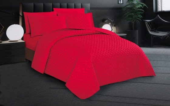 Ultimate Hotel BedSpread Set 4 Pcs- Single Red