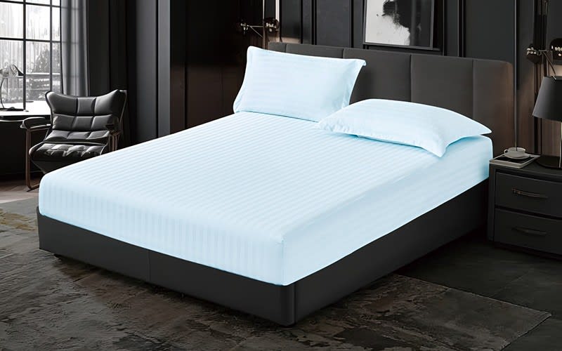 Ultimate Hotel Stripe Bedsheet Set 3 PCS - King L.Blue