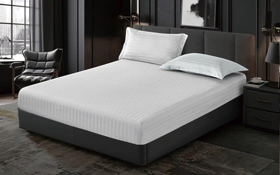 Ultimate Hotel Stripe Bedsheet Set 2 PCS - Single L.Grey 