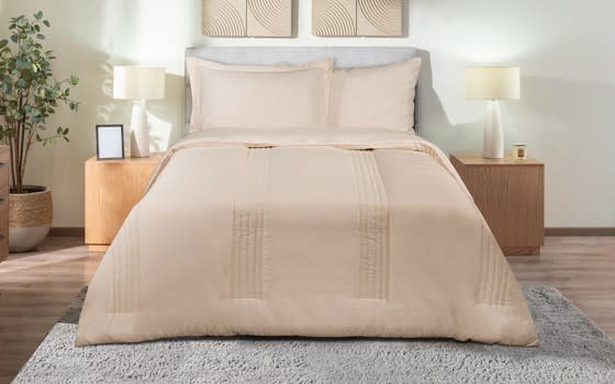 Valentini Jacquard Comforter Bedding 4 PCS - Single Beige