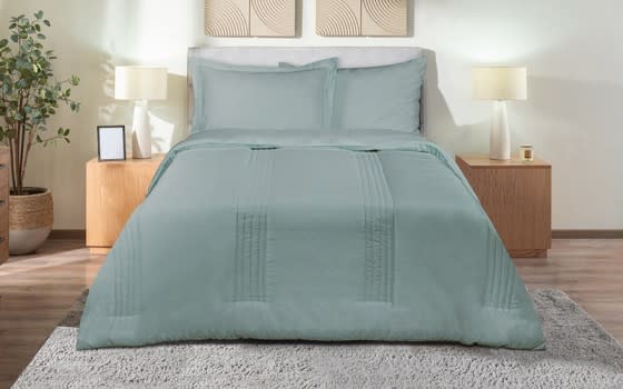 Valentini Jacquard Comforter Bedding 4 PCS - Single Green