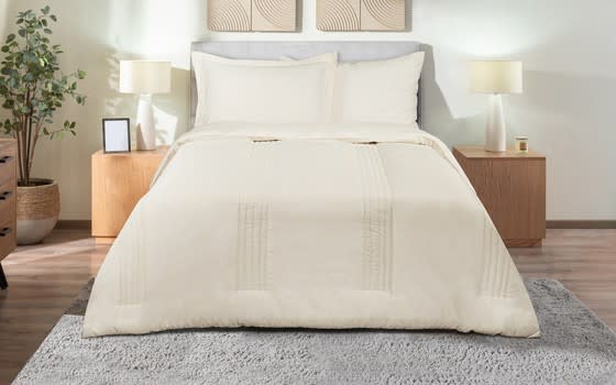 Valentini Jacquard Comforter Bedding 4 PCS - Single Cream