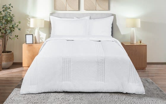 Valentini Jacquard Comforter Bedding 4 PCS - Single White