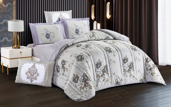 Grove Comforter Bedding Set 4 Pcs - Single Beige & Brown