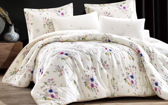 Mali Cotton Comforter Bedding Set 6 PCS - King White