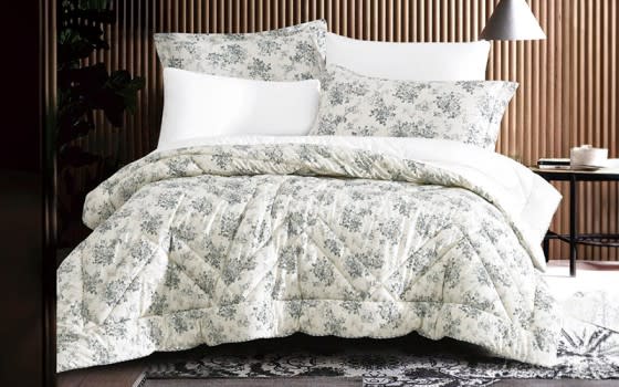 Alinta Cotton Comforter Bedding Set 6 PCS - King Cream & Grey