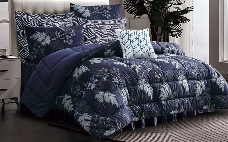 Lana Comforter Bedding Set 8 PCS - King Navy