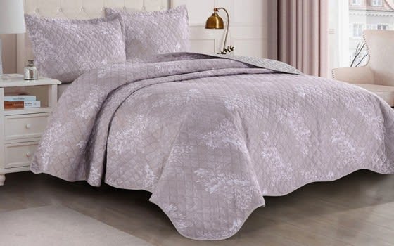 Valentini Printed Bed Spread Bedding Set 2 PCS - Single Grey