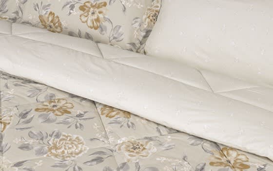 Home Cotton Comforter Bedding Set 6 PCS - King Beige