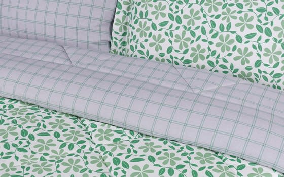 Home Cotton Comforter Bedding Set 4 PCS - Queen Green