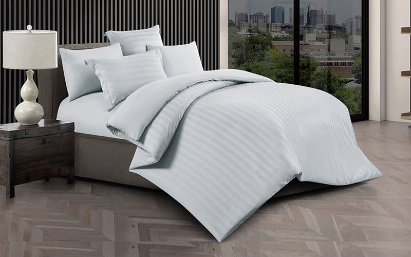 Sunrise Stripe Quilt Cover Bedding Set Without Filling 6 PCS - King L.Grey