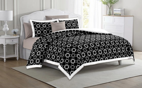 Cannon Luxurious Cotton Comforter Bedding Set 7 PCS - King Black