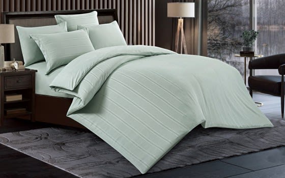 Nour Stripe Quilt Cover Bedding Set Without Filling 6 Pcs - King Mint