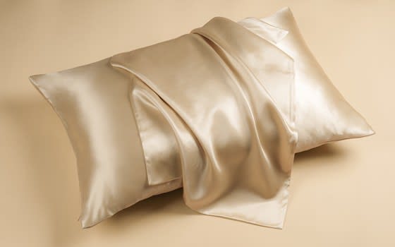 غطاء وسادة حرير 22 مومي 1 قطعة - ذهبي