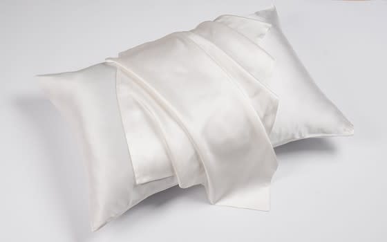 غطاء وسادة حرير 22 مومي 1 قطعة - أبيض