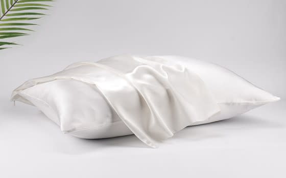 غطاء وسادة حرير 22 مومي 1 قطعة - أبيض