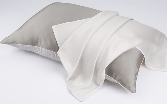 Double Face Tencel and Silk Pillow Case 16 Momme 1 PC - Silver