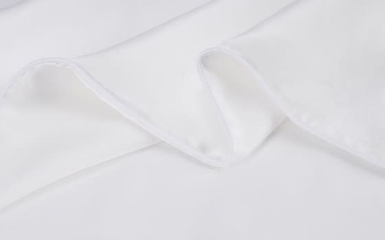 غطاء وسادة بوجهين تنسل و حرير 16 مومي 1 قطعة - أبيض