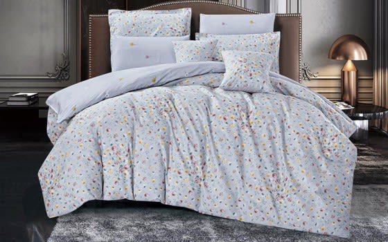 Worood Cotton Double Face Comforter Bedding Set 4 PCS - Single Multi Color