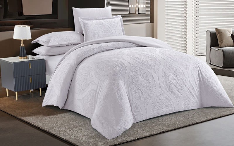 Historia Quilt Cover Bedding Set 6 PCS Without Filling- King L.Grey