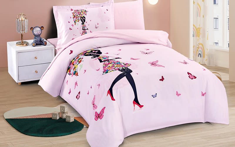 Stars Kids Quilt Cover Bedding Set 4 PCS - Pink