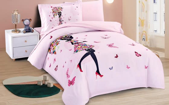 Stars Kids Quilt Cover Bedding Set 4 PCS - Pink