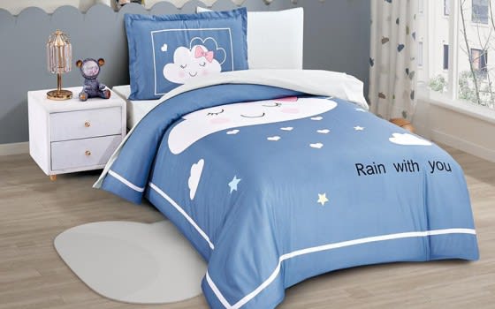 Stars Kids Quilt Cover Bedding Set 4 PCS - Blue