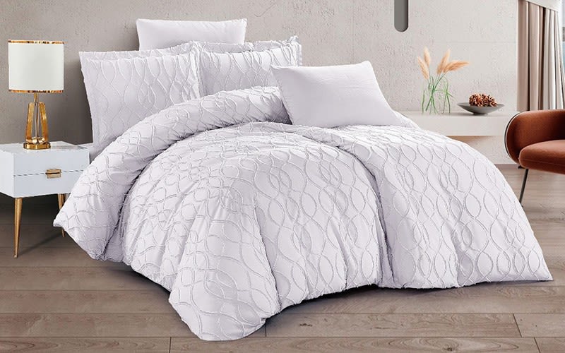 Nirvana Quilt Cover Bedding Set Without Filling 6 PCS- King L.Grey