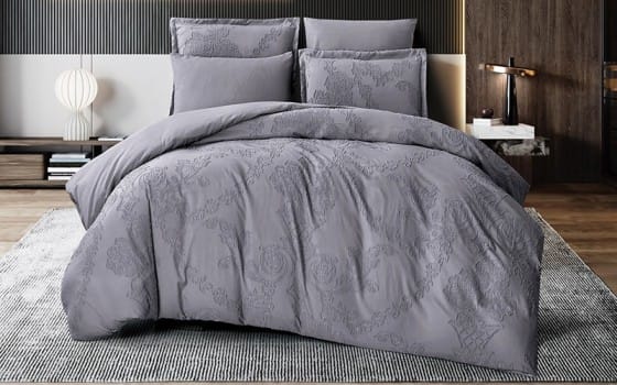 Prestige Quilt Cover Bedding Set Without Filling 6 PCS- King Grey