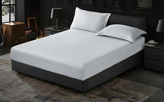 Nour Hotel Stripe Bedsheet Set 3 PCS - King L.Grey