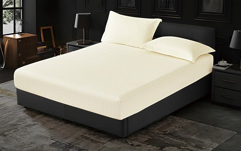 Nour Hotel Stripe Bedsheet Set 2 PCS - Single Cream