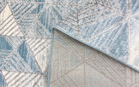 Miami Premium Carpet - ( 150 x 220 ) cm Off White & Sky Blue