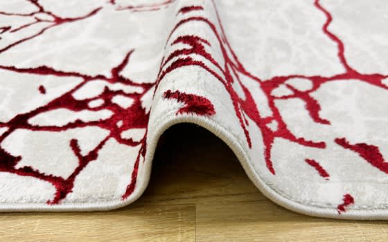 Kashan Silk Premium Carpet - ( 150 x 220 ) cm Beige & Red