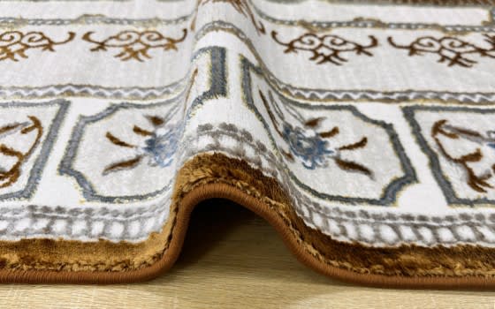 Ferrari Silk Premium Carpet - ( 150 x 220 ) cm Cream & Brown