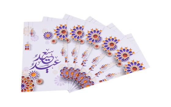 مجموعة بطاقات تهنئة عيد سعيد 6 قطع