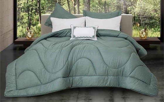 Radisson Stripe Comforter Bedding Set 4 Pcs - Single Mint