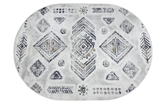 Armada Waterproof Carpet - Oval ( 160 X 230 ) cm Off White & Grey